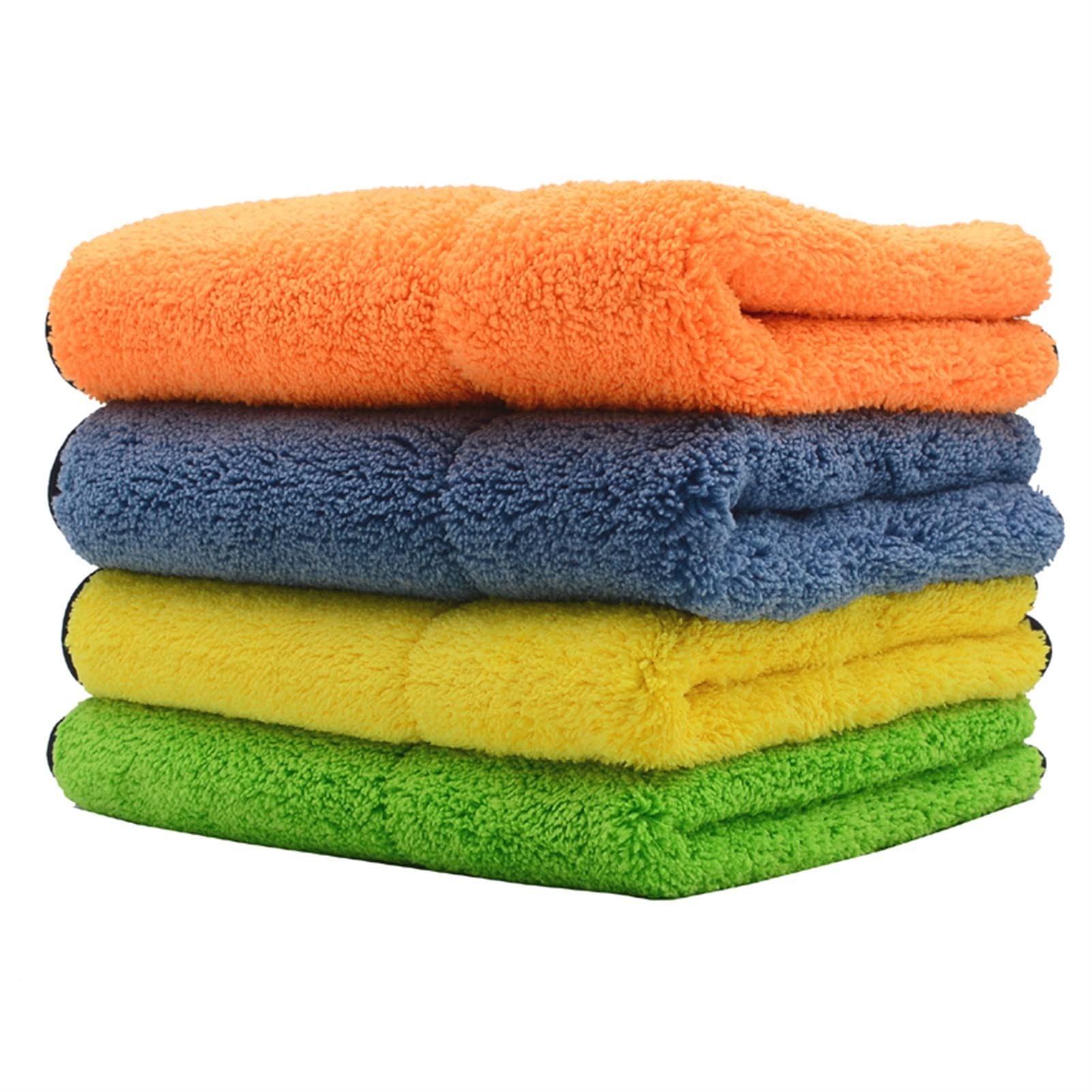 4 PZ 800GSM 45x38 cm Asciugamani in Microfibra Super Spessa Peluche Panni per La Pulizia Auto Auto in Microfibra Cera di Lavaggio Lucidatura Detailing Asciugatura di qualità