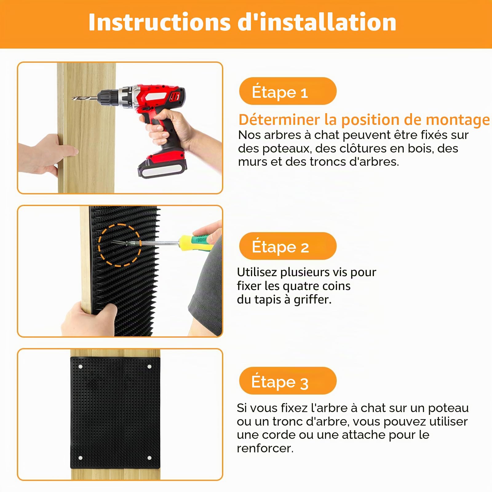Lot de 2 tapis à gratter pour chevaux, tapis de toilettage et griffoir pour bovins, chèvres, moutons, vaches, brosse avec 32 piquets pour montage mural ou colonne (noir)