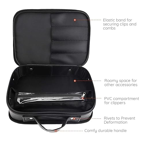 Miniatura 4 de Segbeauty - Bolsa de herramientas de peluquería, estuche de transporte de piel sintética para maquillaje, kit de aseo de corte de cabello,