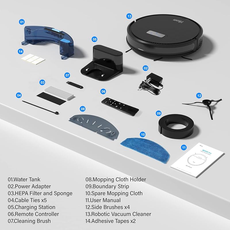 Tikom G8000 Pro robotporszívó moppanással, 4500Pa szívóerő, WiFi, önjáró töltés