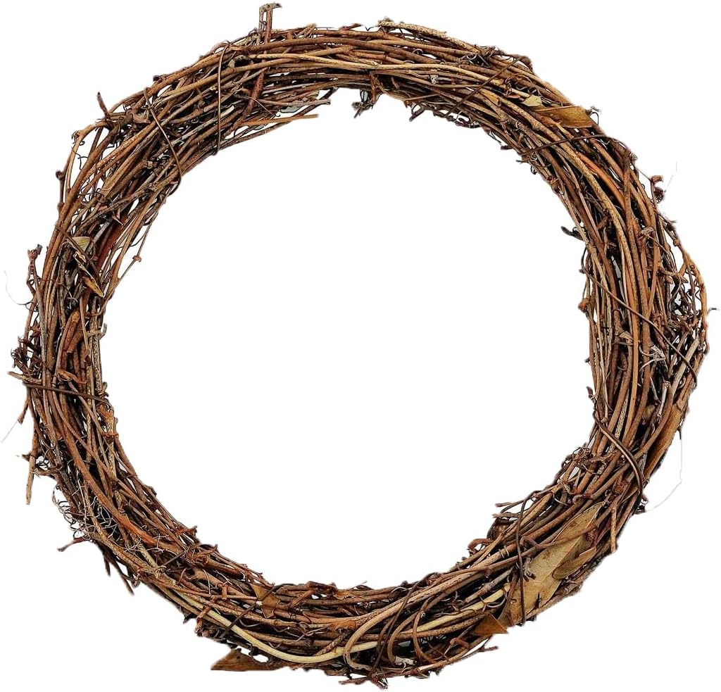 18-20inch Large Natural Grapevine Wreath Rings Rattan Vine Branch Wreath Hoop for DIY Craft Wreath Christmas Easter Holiday Decoration Seasonal Decors (1pcs 50cm/18-20inch)