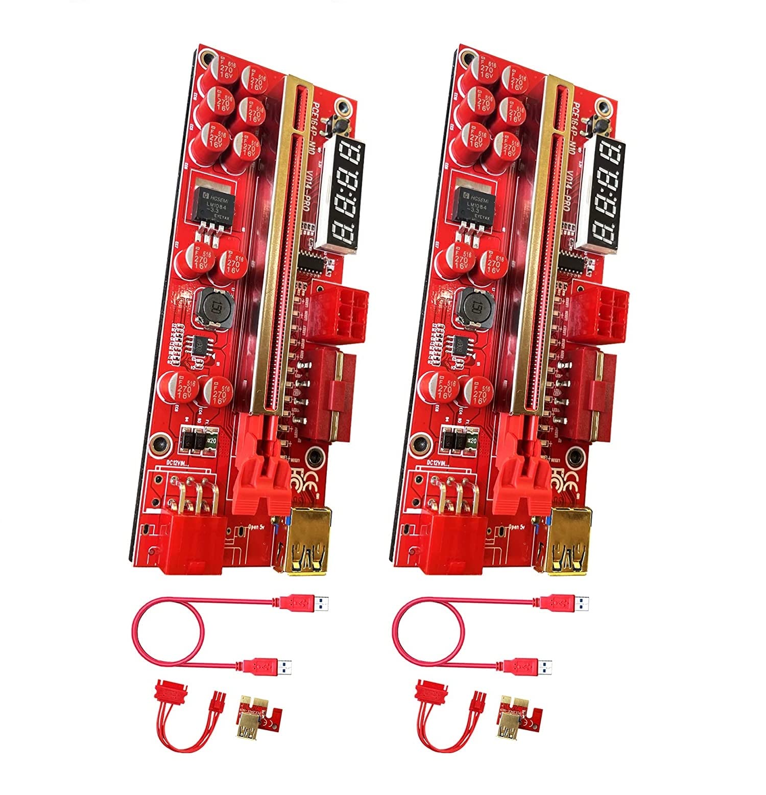 LipiWorld® VER-14Pro V014 Pro PCI-E 1X to 16X Pcie Riser for Bitcoin ...