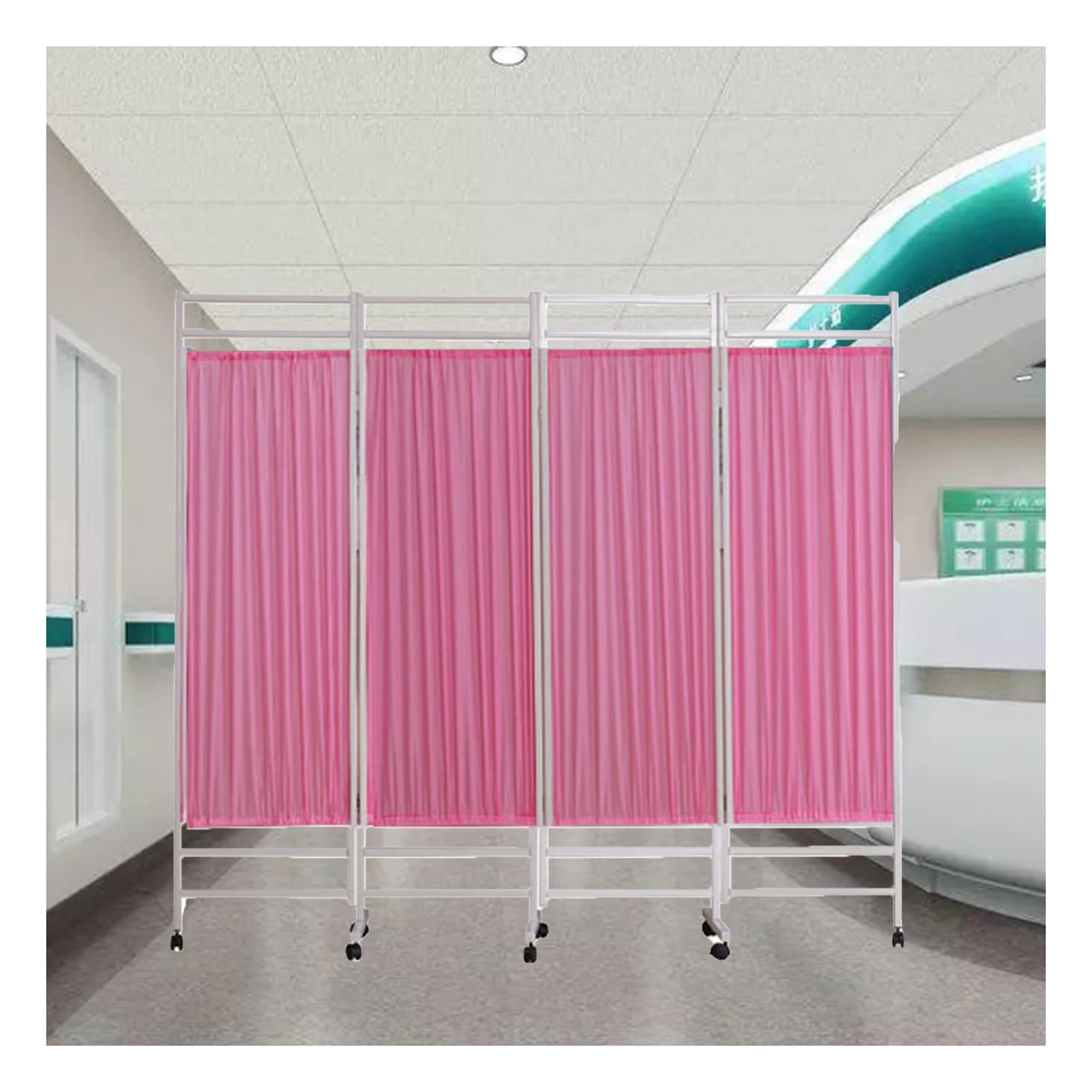 Paravent médical à roulettes pliable 180x50 cm séparateur d'urgence pour centre de thérapie