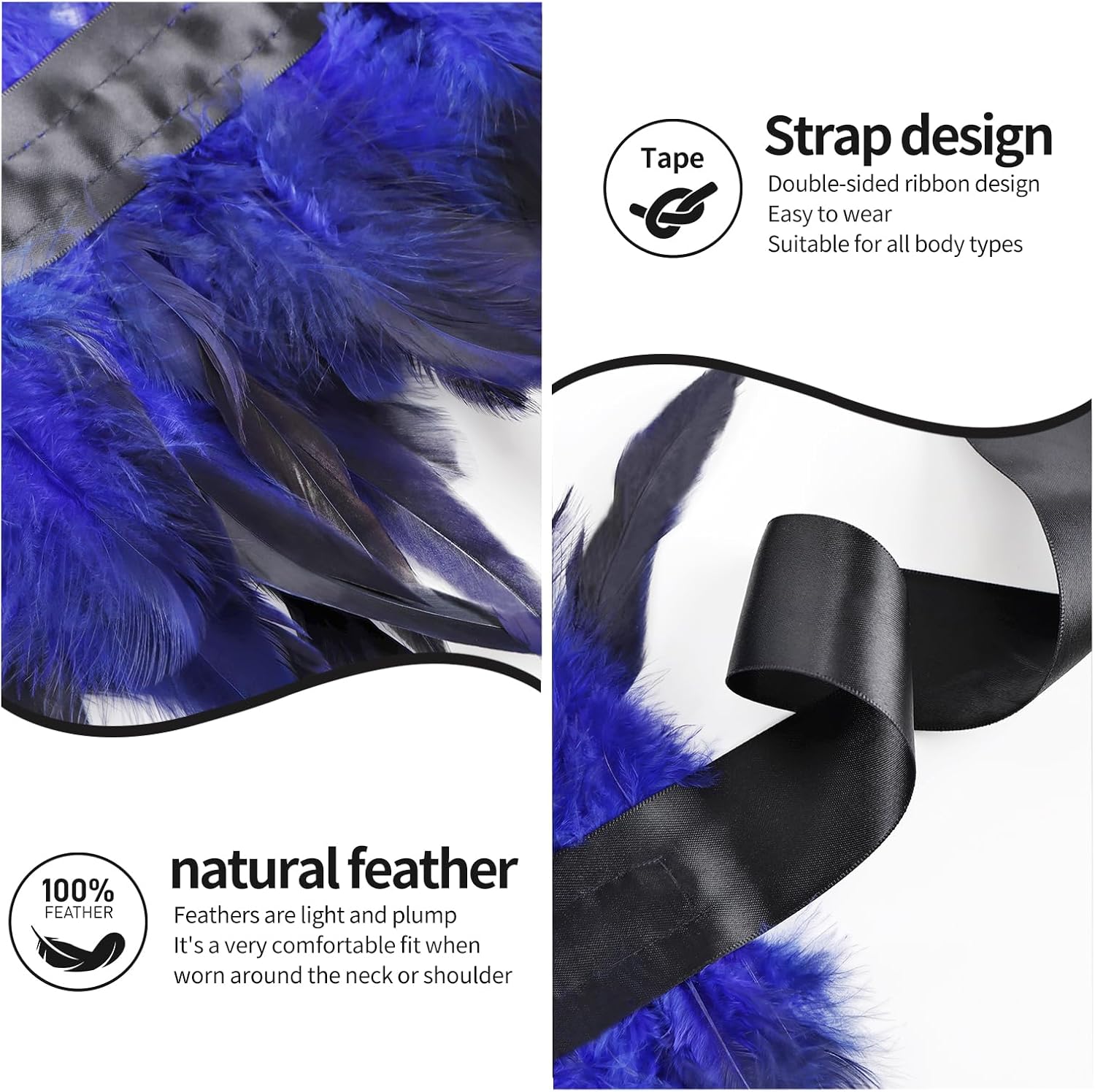 Gothic Natural Feather Shrug Feather Shawl Wrap Cape Victorian Collar for Halloween Cosplay Party Costume Accessories - Image 3