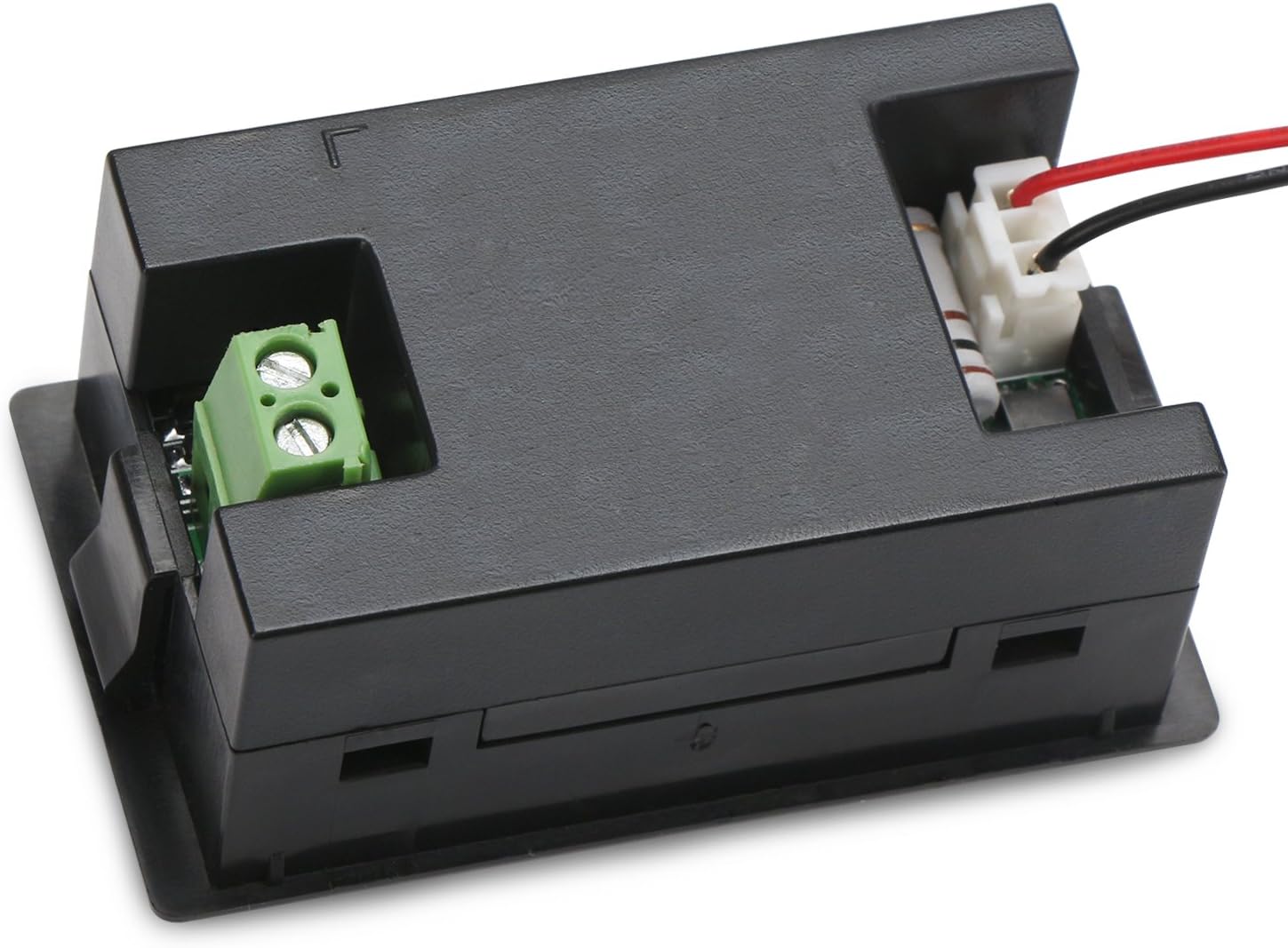 Enrere view of the DROK AC 500V 200A Digital Volt Ammeter Panel showing wiring terminals