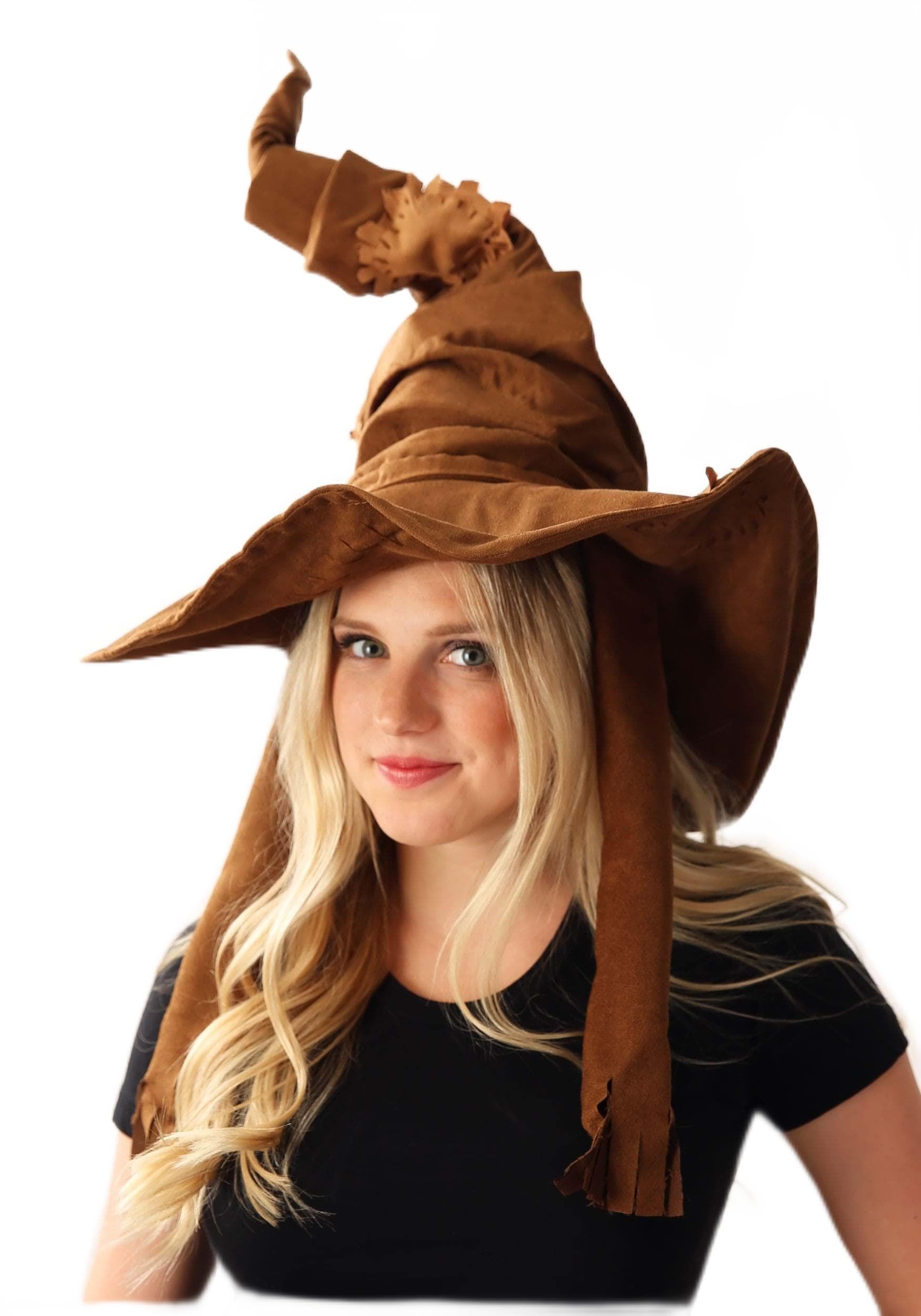 elope Harry Potter Sorting Hat Costume Accessory - Faux Suede, Adjustable, Wired Rim, Officially Licensed, Patches & Straps