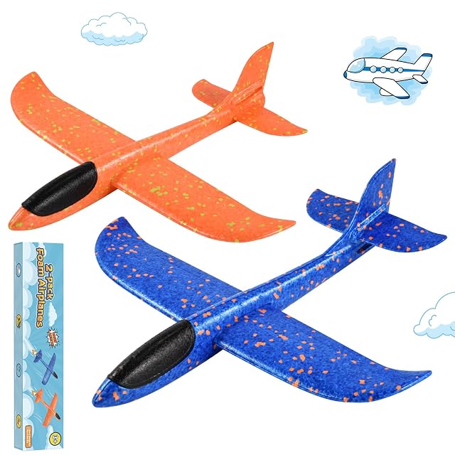 Hoiloie XXL 2 piezas 44 cm Avión de poliestireno para niños, Avión de poliestireno para niños