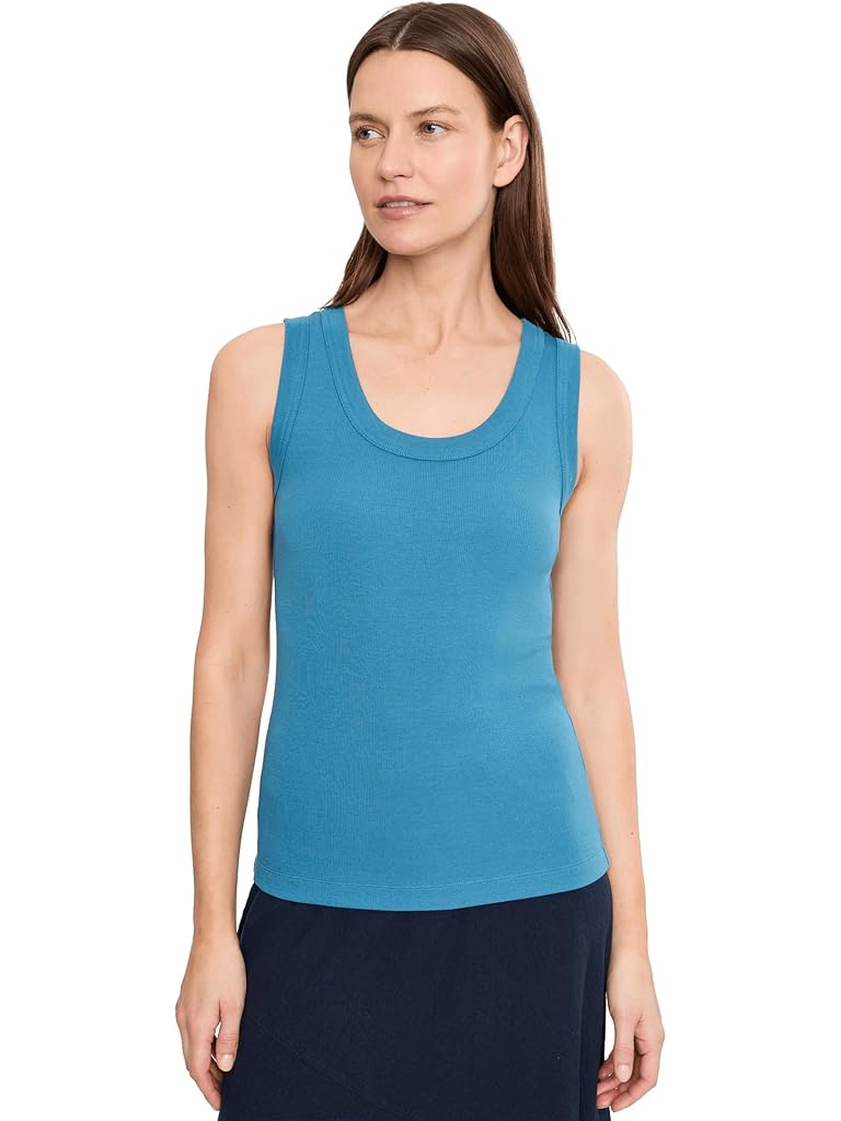 Blue NIC+ZOE Perfect Knit Rib Scoop Tank