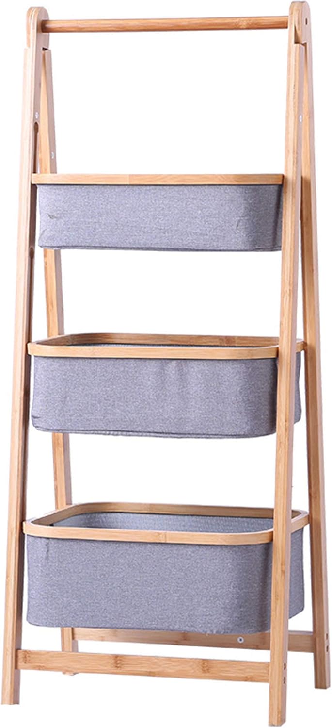 CYzpf 3 Tier Foldable Storage Shelves Ladder Standing Home