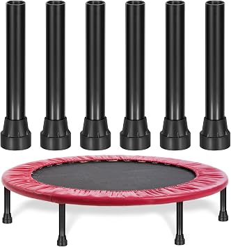 Mipcase 6pcs Universal Trampoline Replacement Legs Mini Trampoline Leg Cap Tip with Covers Pad Stainless Steel Trampoline Leg Tube Trampolines Bounce Part