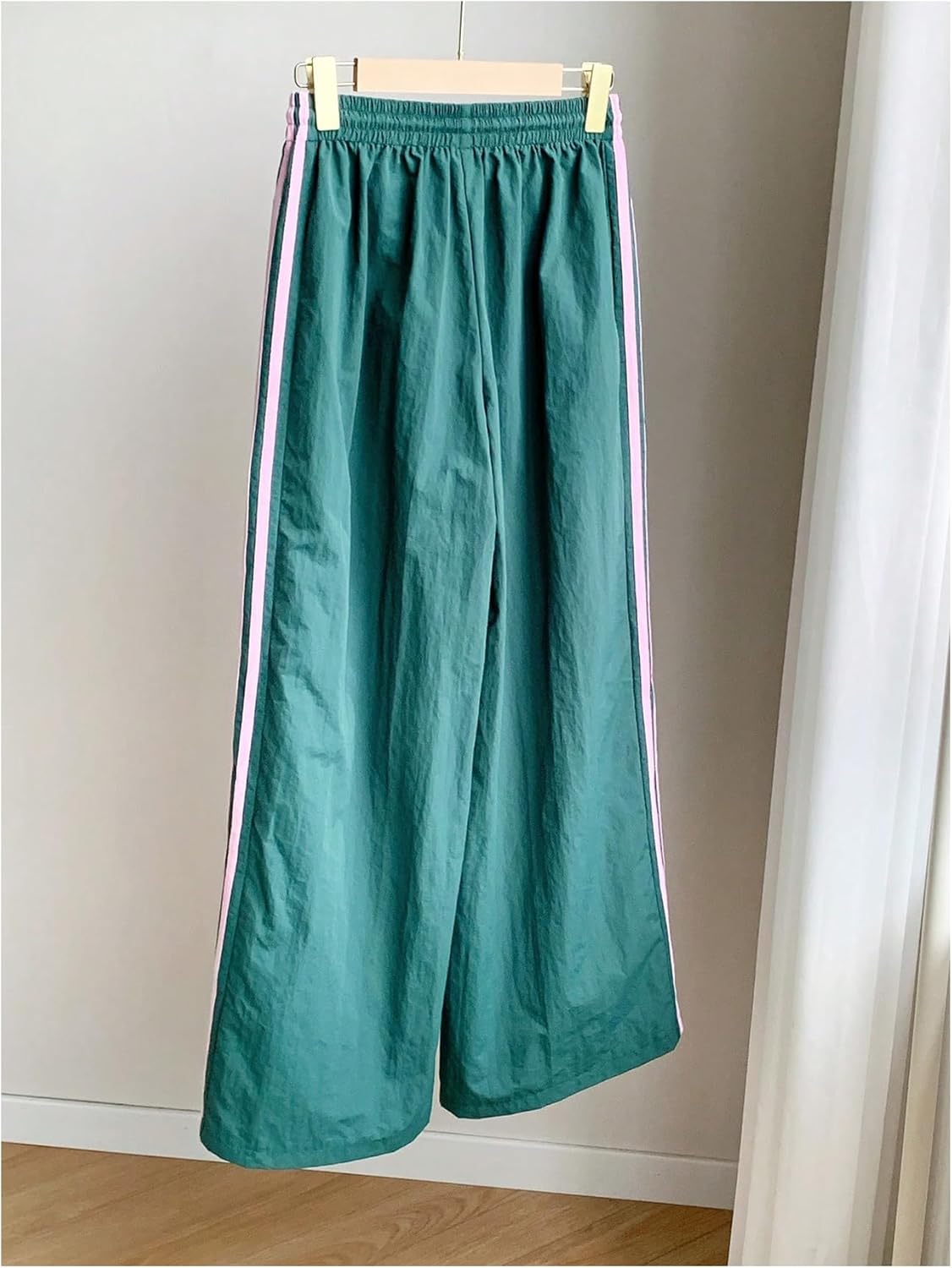 GORGLITTER Women's Baggy Wide Leg Sweatpants Y2k Side Striped Color Block Drawstring Trousers Track Bottom Sweat Pants - Image 2