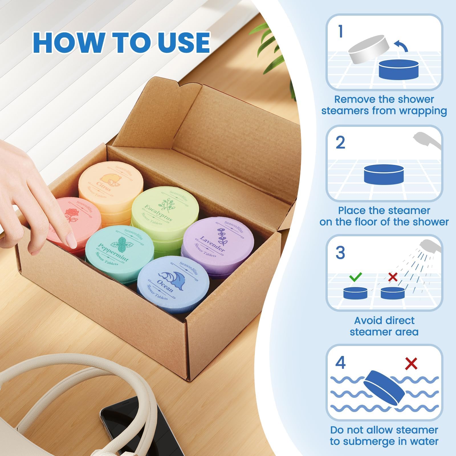 SeasonBliss Scented Shower Steamers