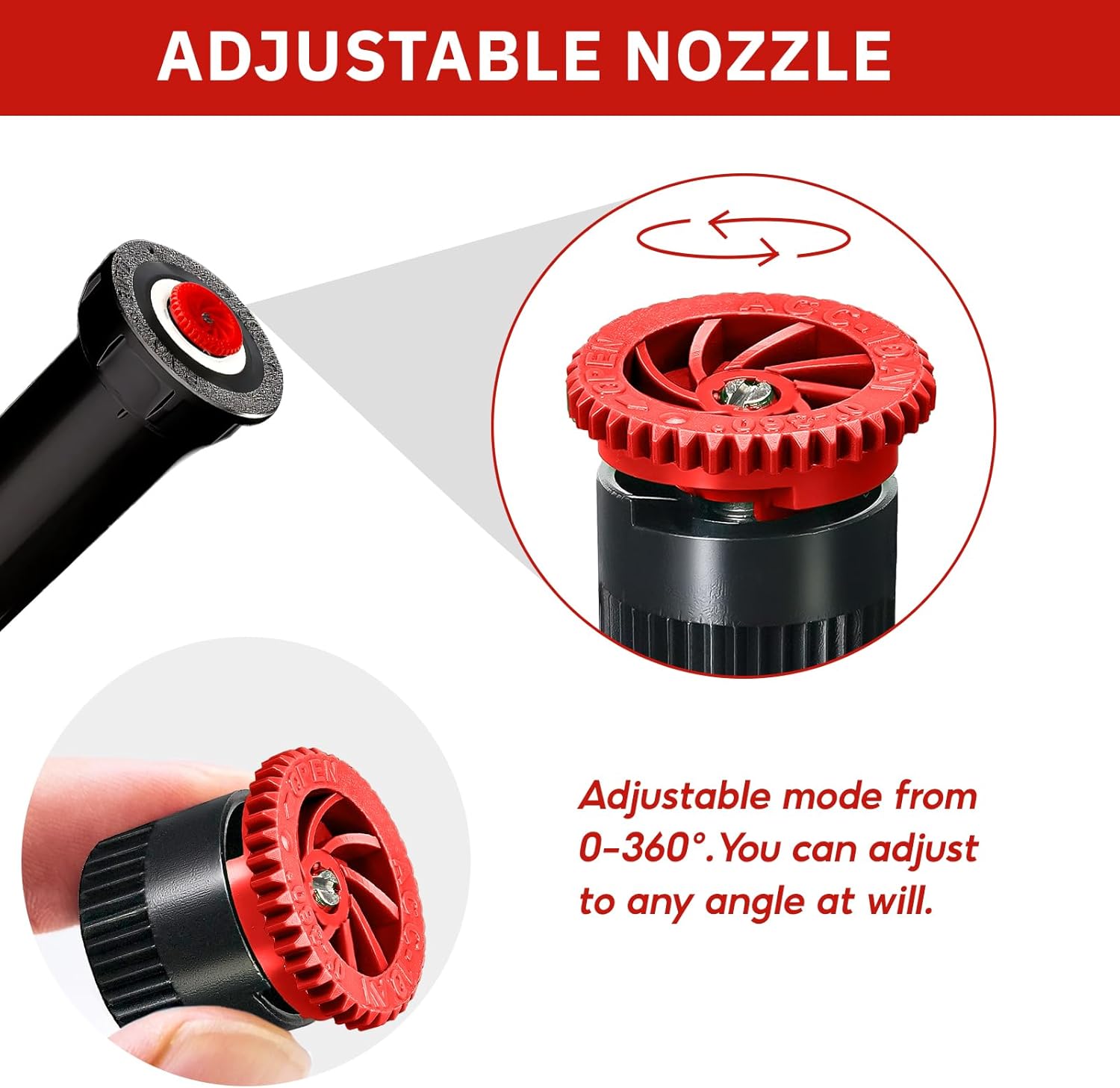 10 Pieces Variable Arc Nozzle, Replacement Pop-up Sprinkler Heads Compatible with Most of Adjustable Pop Up Sprinklers Spray Head for Garden Lawn Irrigation (10AN)