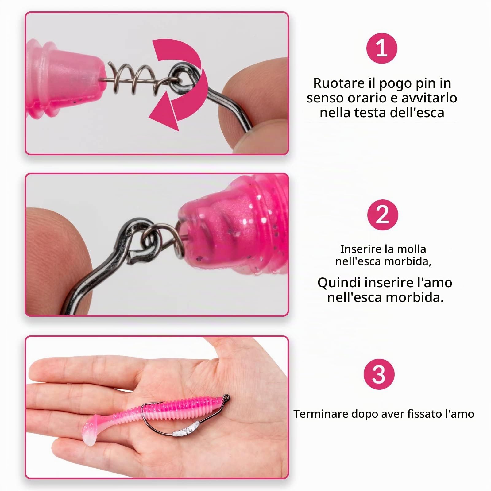 THKFISH Ami da Pesca Ganci Twist-Lock Ganci Weedless Ganci Appesantiti Ganci Swimbait per Ganci Appesantiti in Plastica Morbida Acqua Salata Acqua Dolce 19PZ 25PZ 30PZ 60PZ