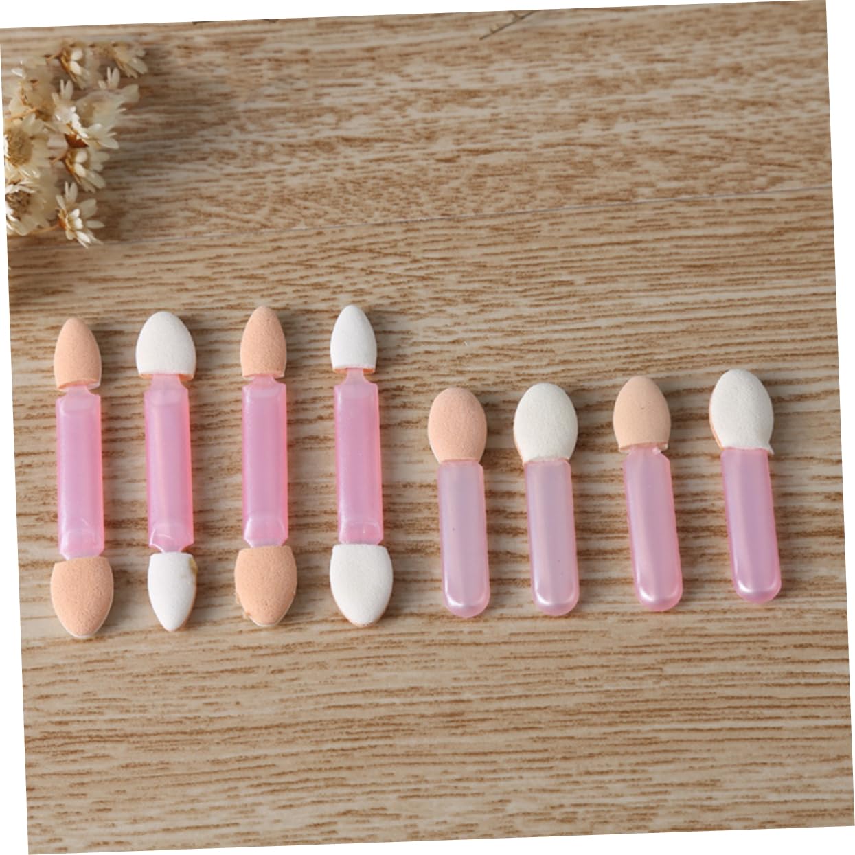 FOMIYES 3sets Eyeshadow Brush Set Sponge Applicator Makeup Tools Dual-ended Stick Lightweight Comfortable 8pcs*3 Random Color