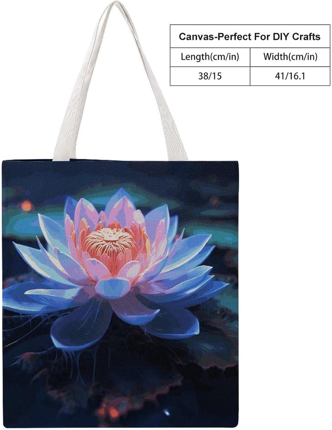Flower Canvas Tote Bag Reusable Grocery Bag image 4