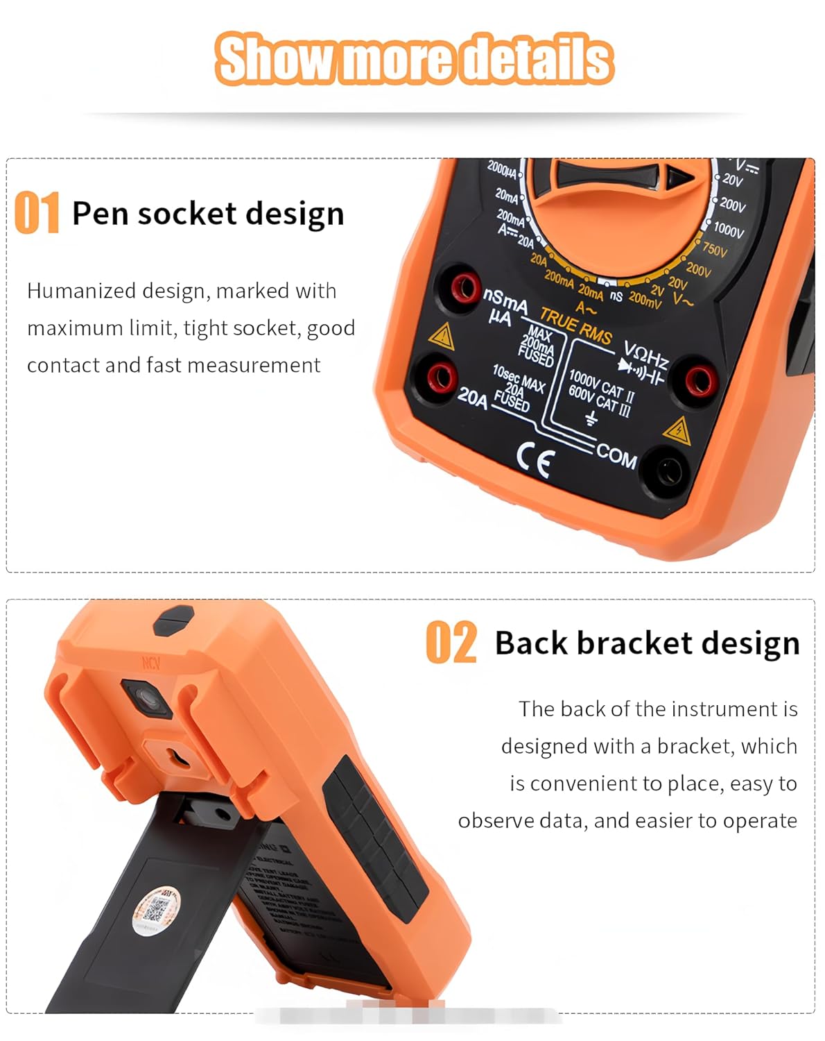 9805A+ Multi-meter High precision digital 2000uF capacimeter 10MHz Frequency temperature and inductance measuring with LCR tester(RUOSHUI 9805A+)