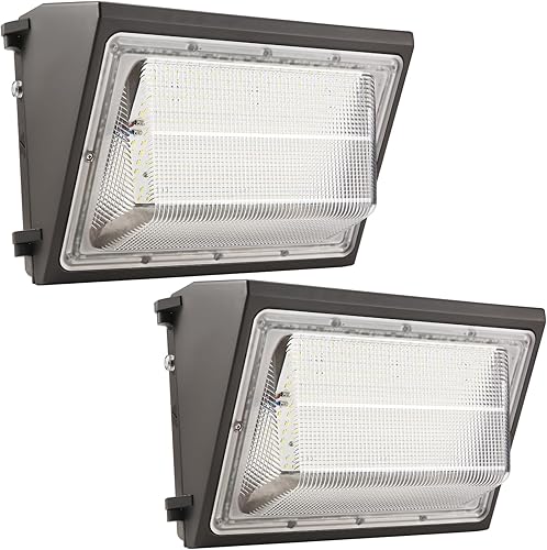 Miniatura 9 de Paquete de 2 lámparas LED de pared de 100 W del anochecer al amanecer, 13000LM 400-600W equivalente a HPSHID, iluminación de seguridad al aire libre