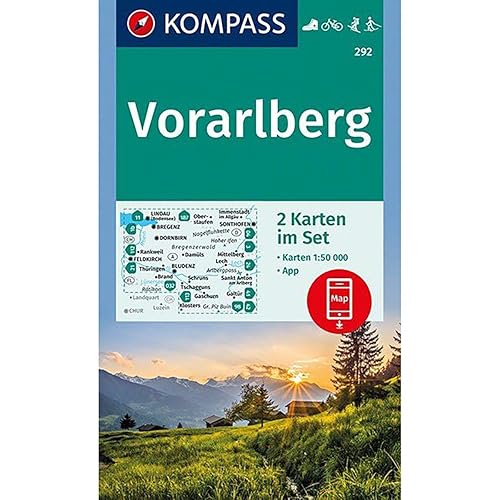 Vorarlberg: Wandern, Rad, Skitouren, GPS-genau 1:50000: Wanderkarten-Set mit Radrouten und Skitouren. GPS-genau. 1:50000 (KOMPASS Wanderkarte, Band 292)