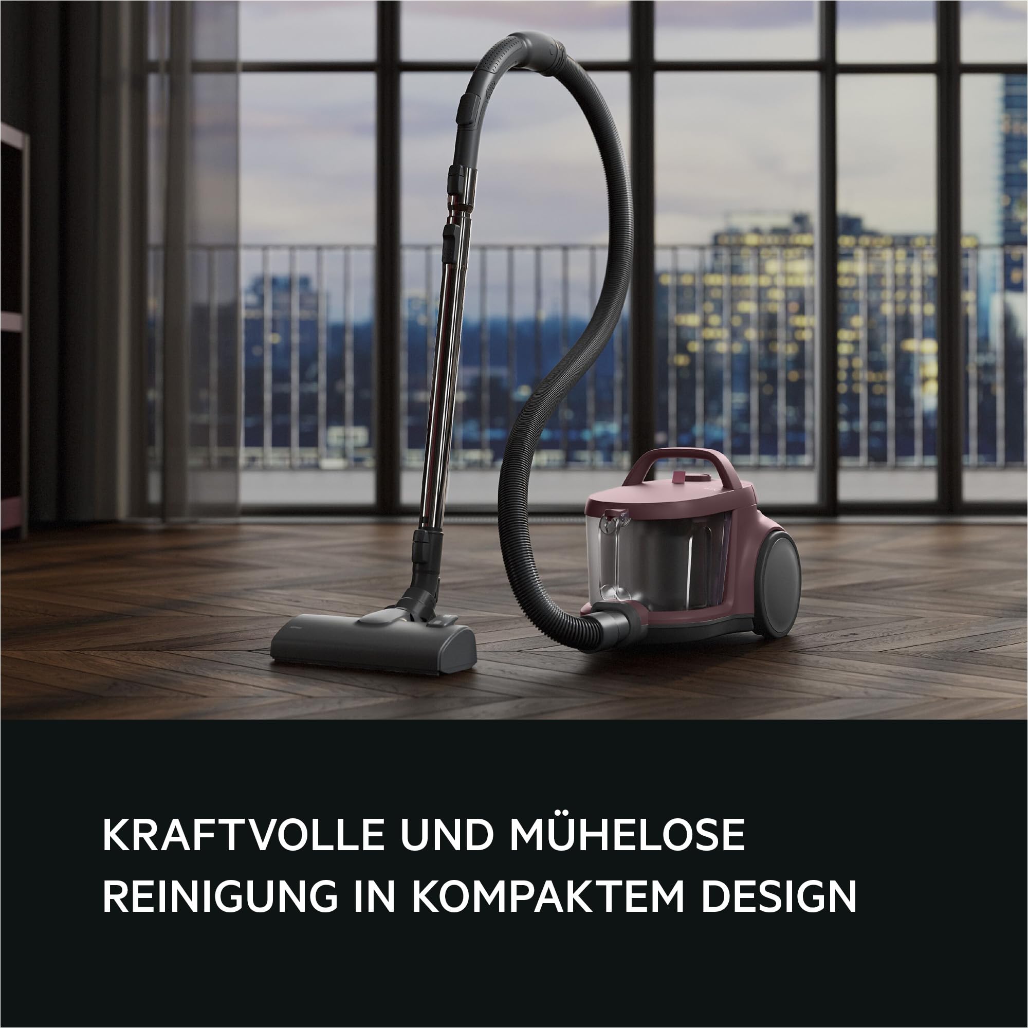 AEG CLEAN 5000 Staubsauger Beutellos, Bodenstaubsauger für alle Bodenbeläge, Zubehör, 1000 Watt, 9m Aktionsradius, 2l Staubbehälter, 60% Recyclingmaterial, Waschbarer HEPA-Filter, Dunkelrot, AL51C1DRF