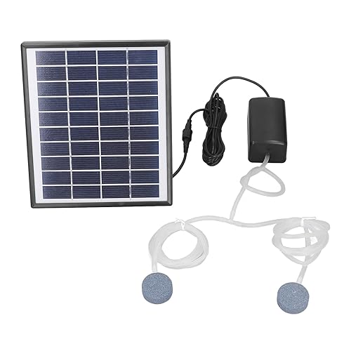 Miniatura 3 de Bomba de estanque micro solar de 10 V 6 W CC, kit de bomba de aire de fuente de panel solar ajustable con piedra de burbujas para estanque de peces,