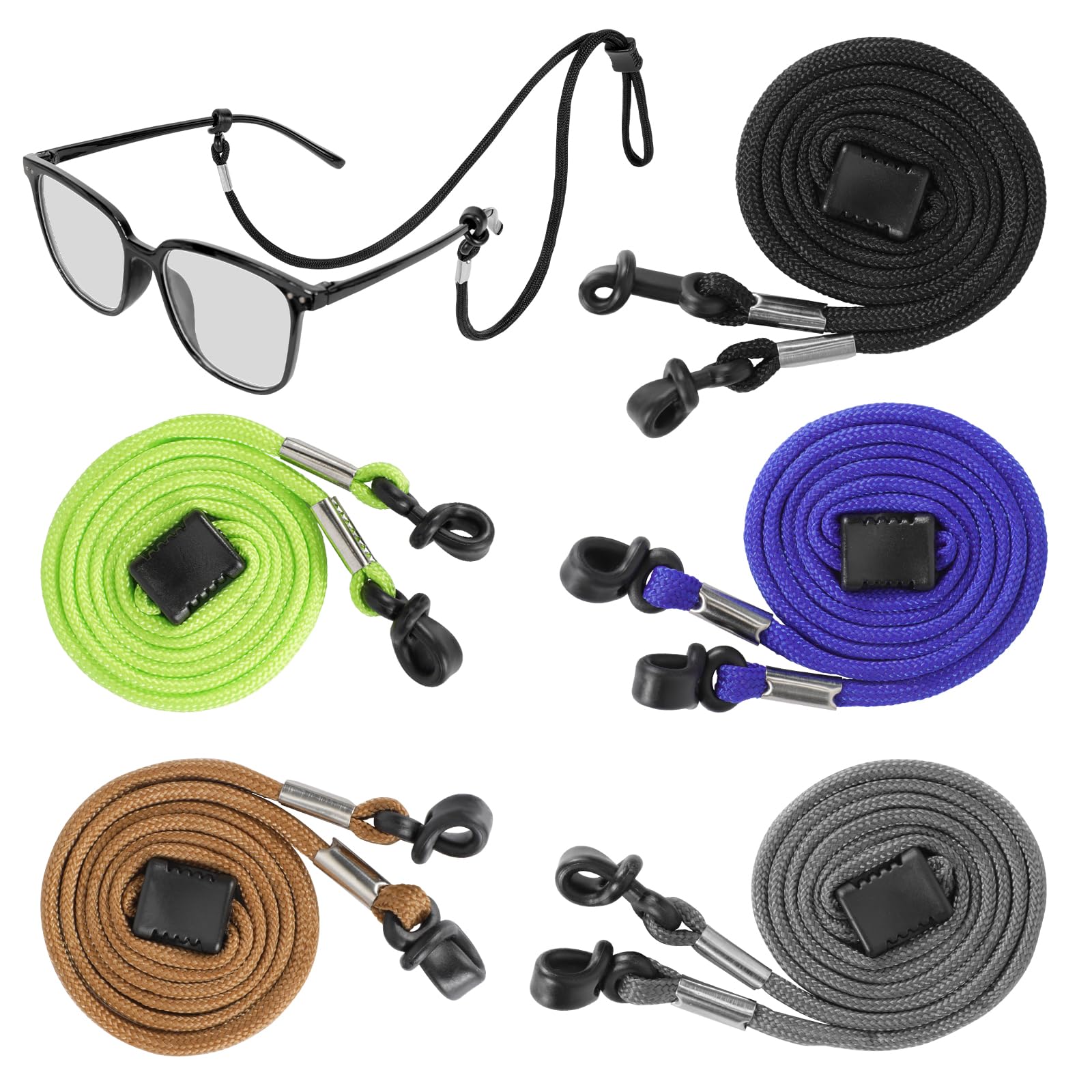 Hifot Cordon Gafas 5 Piezas, Deportes Gafas de Sol Soporte Correa, Ajustables Retenedor de Gafas de Sol Deportivas, Sistema de retención de Gafas