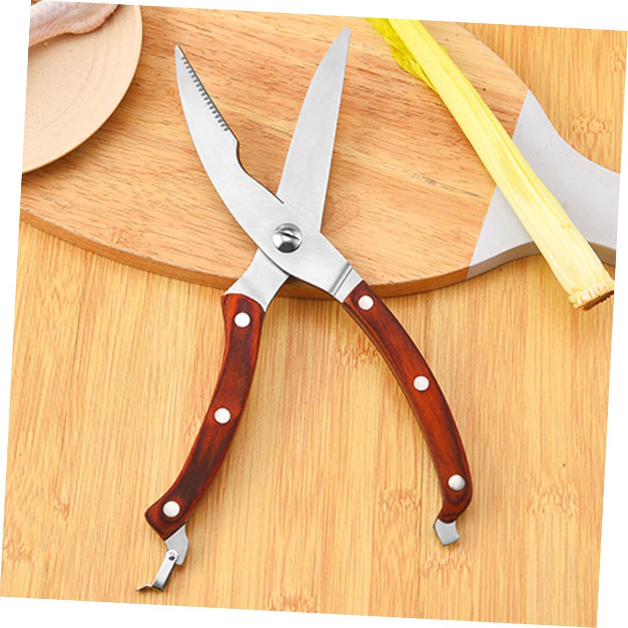 LIFKOME Stainless Steel Chicken Bone Scissors Ergonomic Handle Sturdy Kitchen Shears for Poultry and Fish Bone Cutting for Home Cooks and Chefs