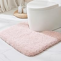 Vista 194 de Alfombra de inodoro blanca 22x24, antideslizante, esponjosa, alfombra de piso para baño en forma de U, lavable, alfombra de contorno para inodoro