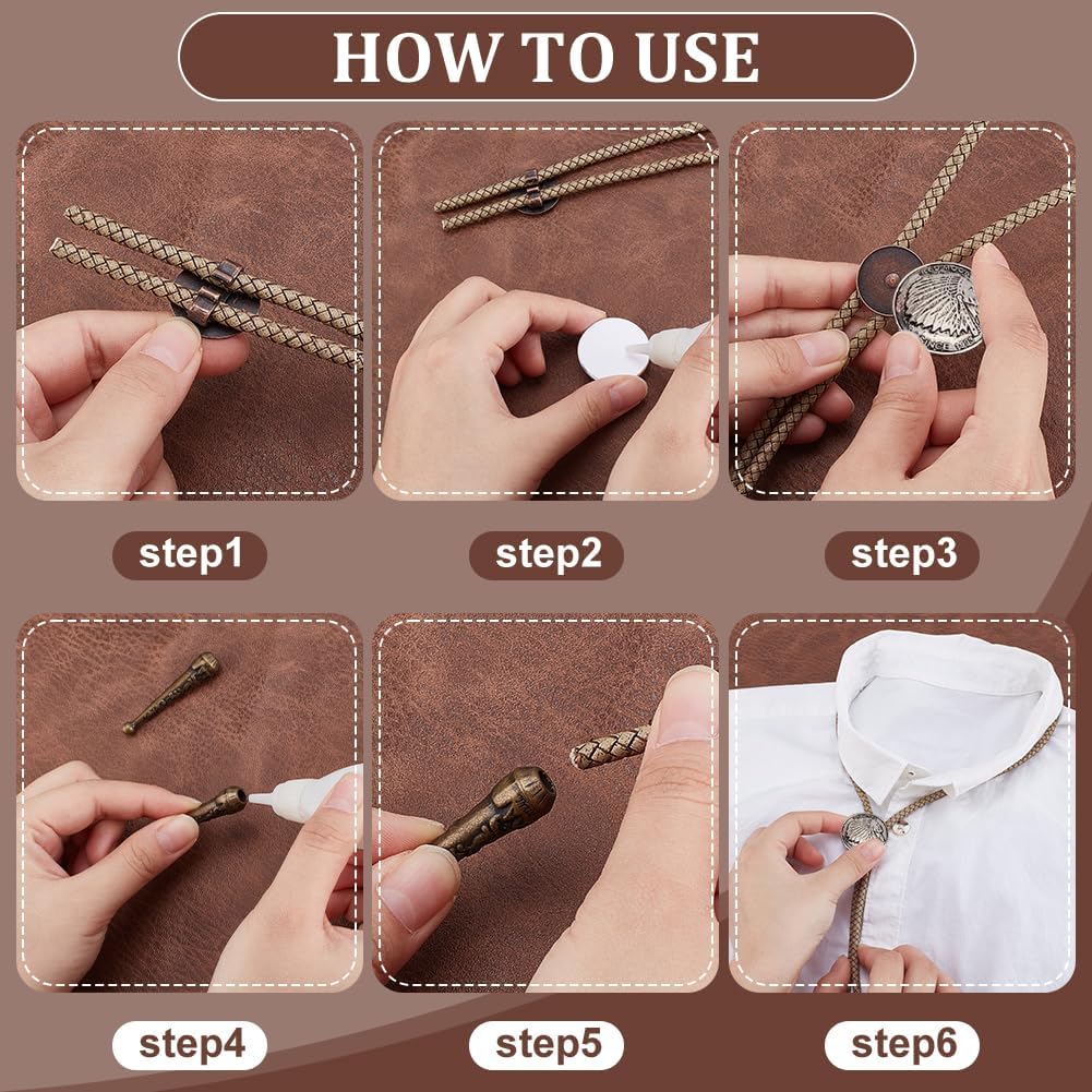 PH PandaHall 12pcs Bolo Tie Tips 3 Colors Bolo Tie Clip Alloy Round Bolo Tie Slides Blank 0.9inch Bolo Tie Buckle Replacement Accessories for 3mm Leather Cord DIY Bolo Tie Necktie Necklace Making