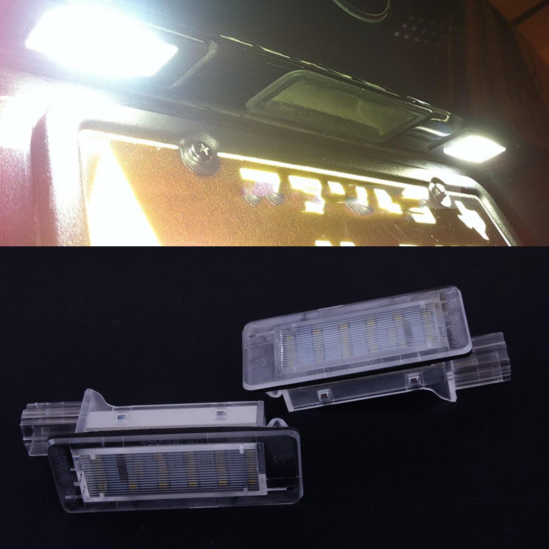 beler 1 Pair White 18LED License Number Plate Light Lamp fit for Renault Espace MK4 Scenic Laguna