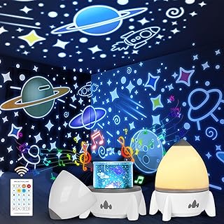 Sternenhimmel Projektor Kinder - Raketen Spielzeug Geschenke für Junge Mädchen Nachtlicht Kinder Rakete für 1-9 Jahre Baby Nachtlampe Ideal Geburtstag & Weihnachten Partydekoration Kinderzimmer