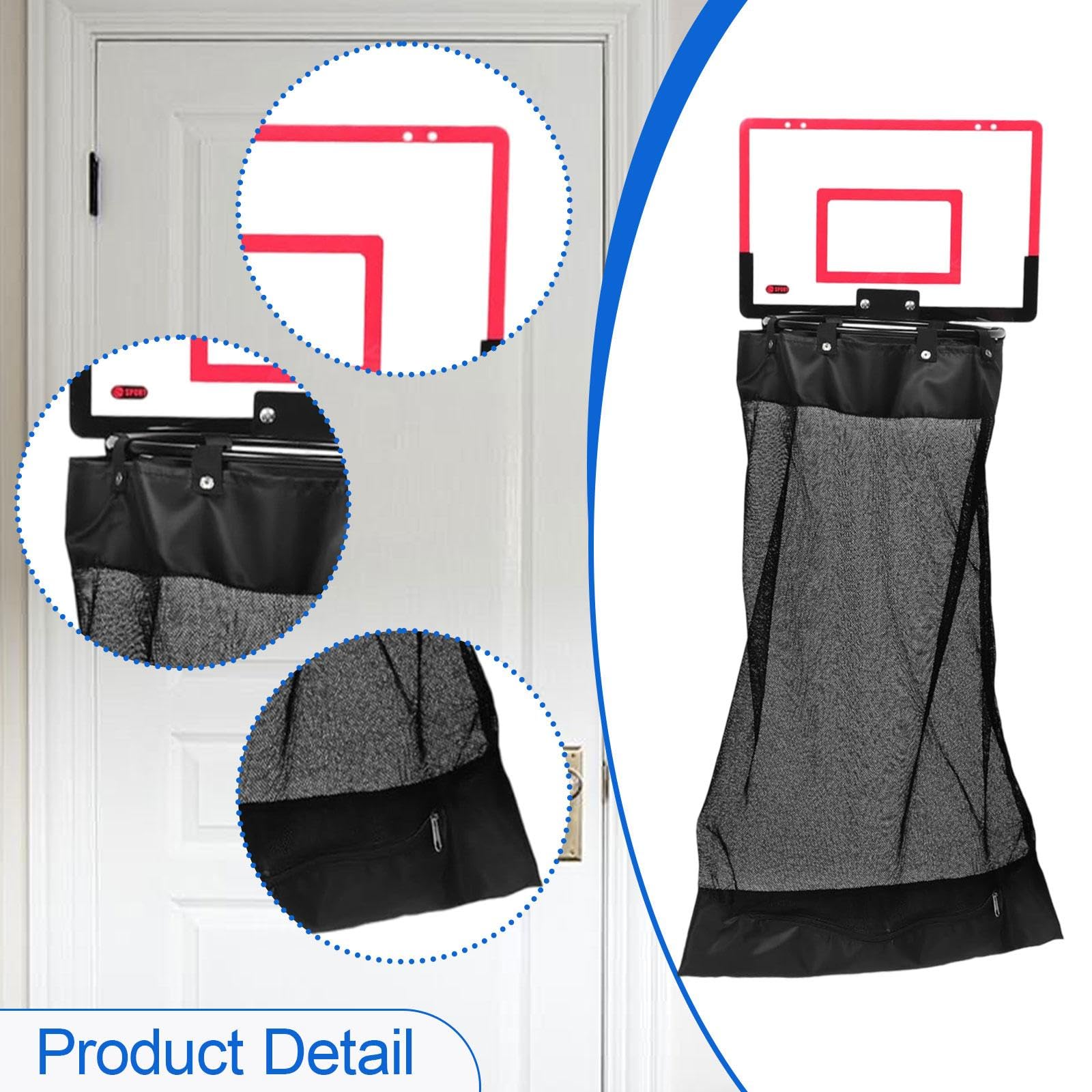 Cesto de Ropa Colgante Plegable con Cremallera para Colgar sobre La Puerta, Ideal para El Dormitorio, El Hogar Y El Estilo Rústico, Rojo, Individual