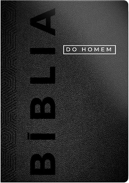 Capa da Bíblia do Homem Capa Luxo Preta com Letra Grande NVI