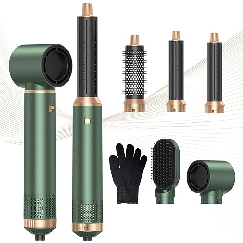 Blow Dryer Brush 5 in 1, Negative Ion Hair Dryer Brush Set Upgrade Hot Air Brush Air Styler Curling Wrap Air Curler, Curling Iron Hair Styling Tools As A Gift for Straight/Curl/Drying/Smoothing