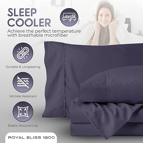 Miniatura 3 de Juego de sábanas King Size con cabecera dividida flexible superior - Sábanas de cama ultrasuaves de calidad egipcia  Doble cepillado  Bolsillos