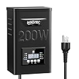 200W Low Voltage Landscape Transformer, Outdoor Lighting Transformer with Photocell Sensor and Timer, 120V AC to 12V/15V AC Waterproof Transformers for Landscape Lighting Path Lights