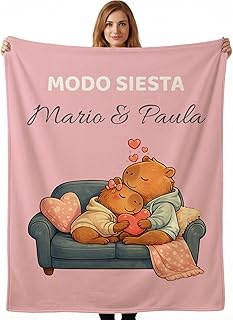 LolaPix Manta Personalizada con Nombre Novios. Manta Personalizable para San Valentín o Aniversario. Regalo San Valentin. ...