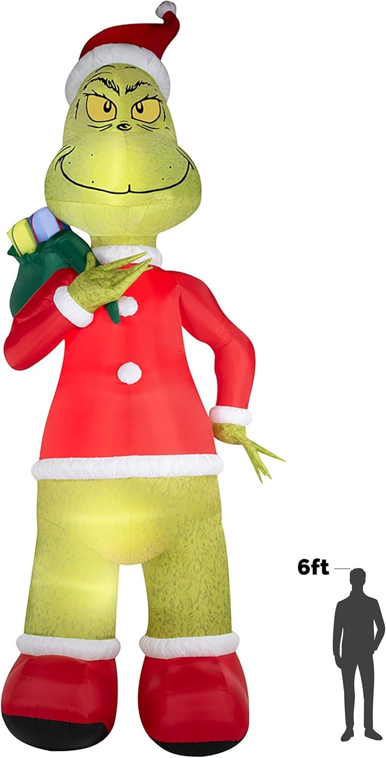Inflatable Colossal Santa Grinch Decoration