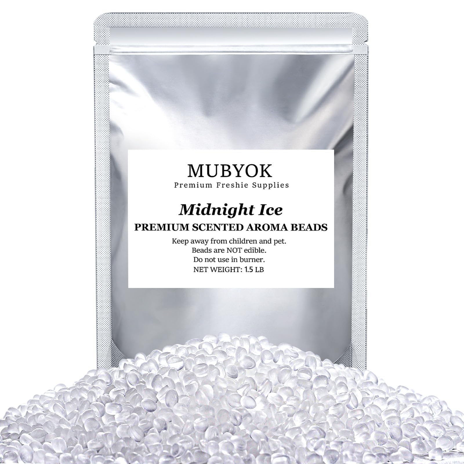 MUBYOK 1.5LB Midnight Ice Premium Scented Aroma Beads for Making Car Freshies Supplies PreScented Beads for Car Air Freshener Sachets Long-Lasing Scent