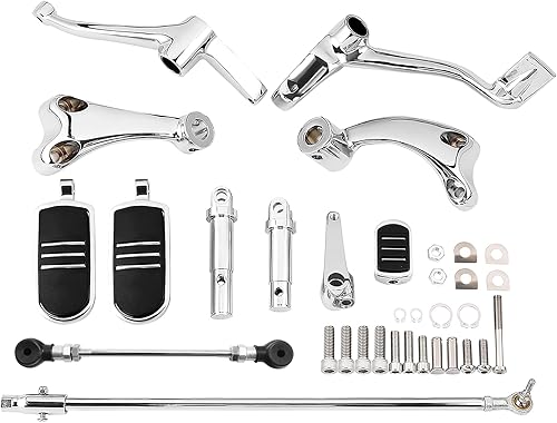 Miniatura 97 de TCT-MOTORPARTS Juego completo de clavijas de pie para Harley Sportster XL883 XL1200 1991-2003 negro 2002 2001 2000 1999 1998