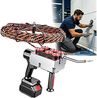AVSMGP Automatic Fish Tape Tools - 300LB Pulling Force Electric Wire Puller Through Wall, Brushless Motor Wire Threading Machine for Construction Hydropower Network Communication,30M