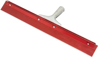 SPARTA Flo-Pac Gum Floor Squeegee Rubber Squeegee with Heavy Duty Steel Frame for Floor, Bathroom, Kitchen, Concrete, Tile, Garage, Commercial Use, 18 Inches, Red, Pack of 6