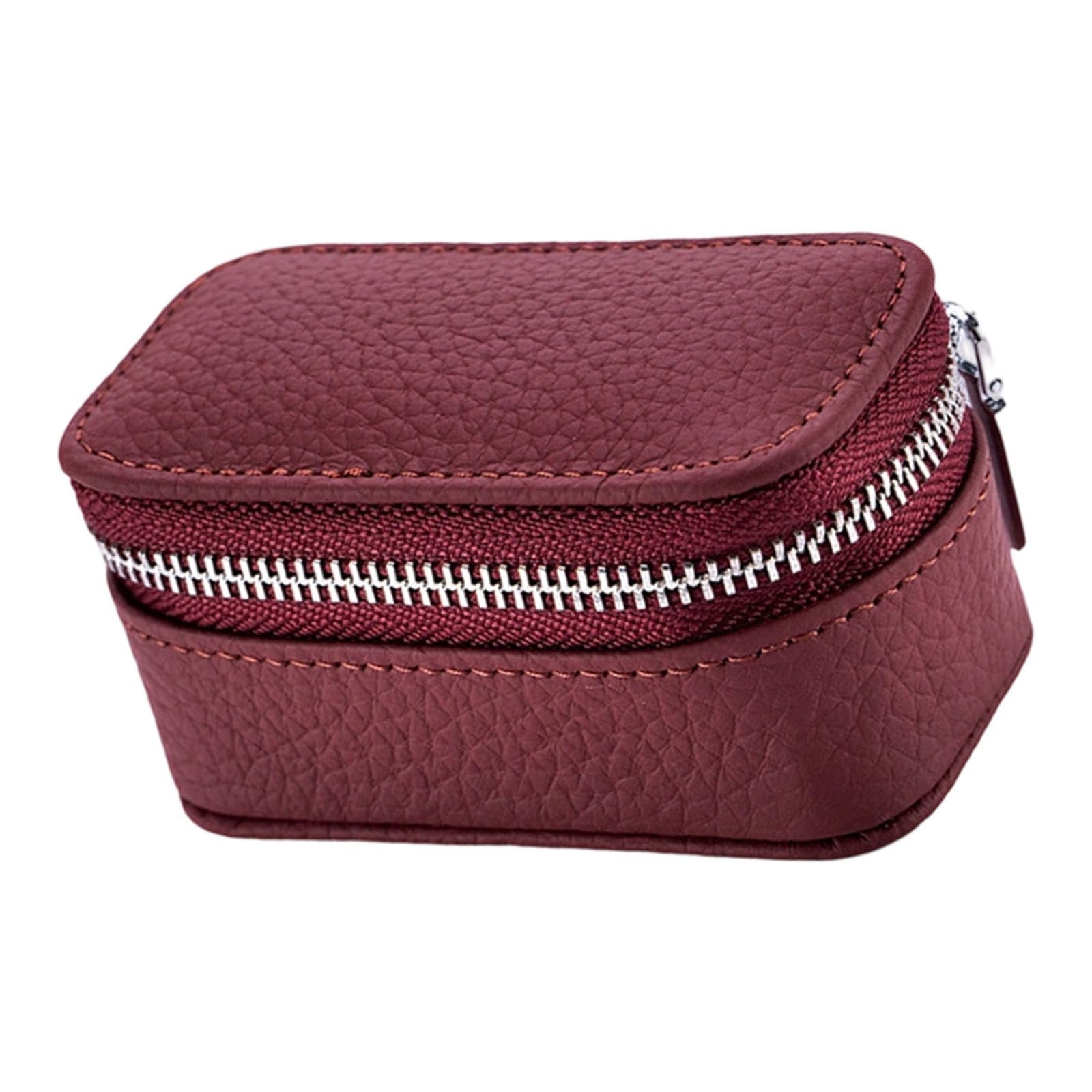 Kaeltsyn PU Leather Miniature Jewelry Storage Case Portable Design Travel Organiser for Earrings Rings and Necklaces Leather Travel Jewelry Box