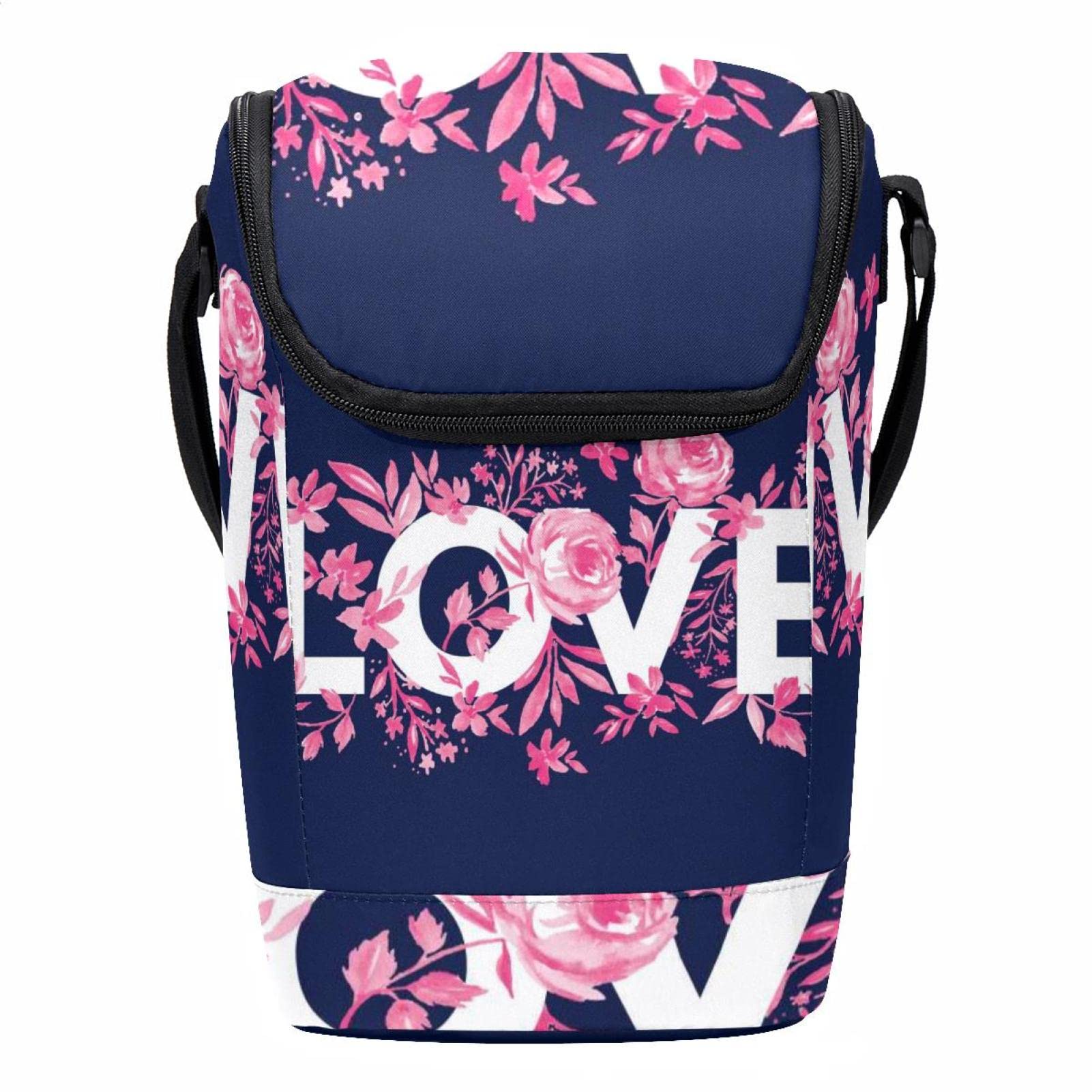Bolsa de almuerzo con estampado de amor y flores porta alimentos térmico