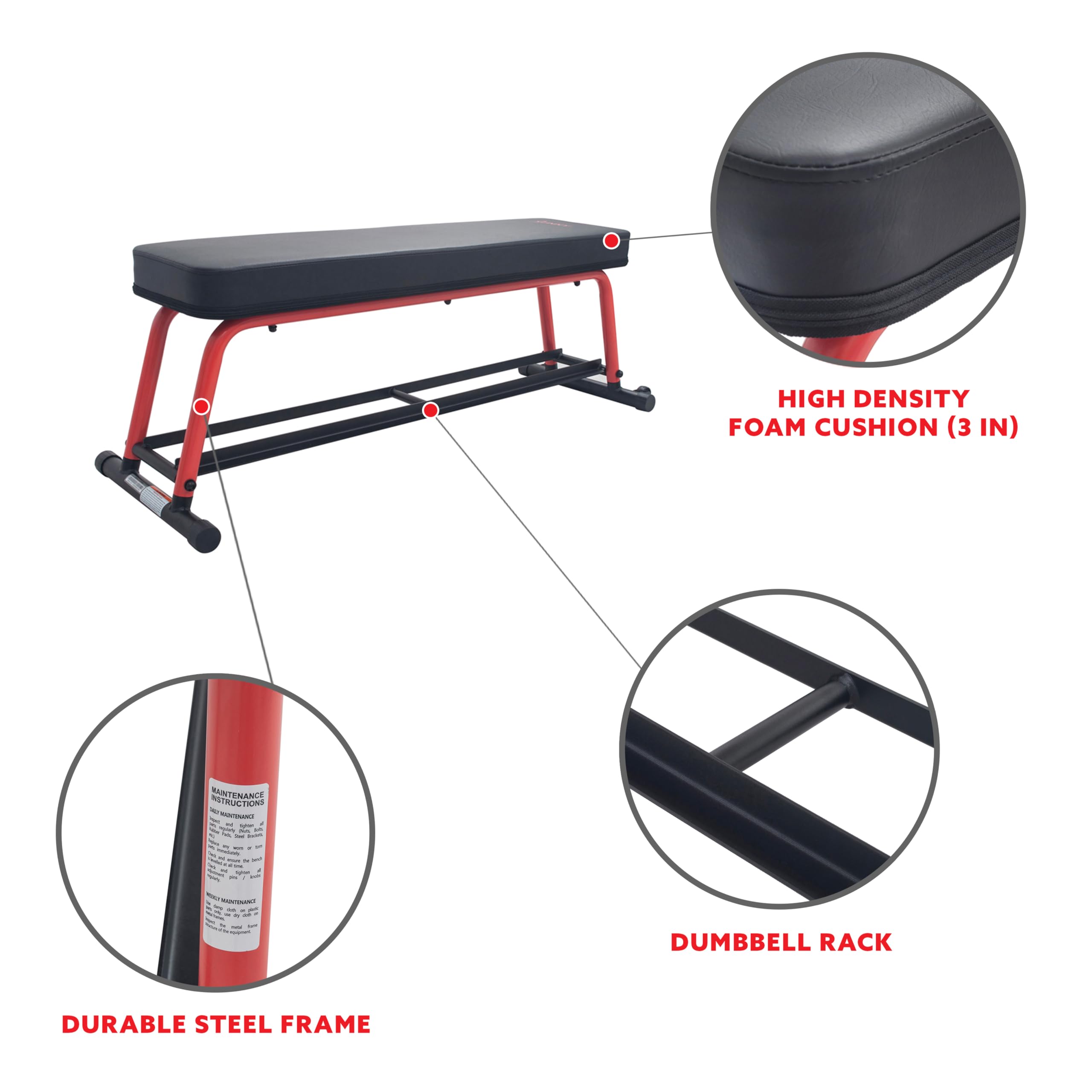 Weight Bench for Heavy Duty Workouts, Exercise, Strength Training, Lifting and Home Gyms