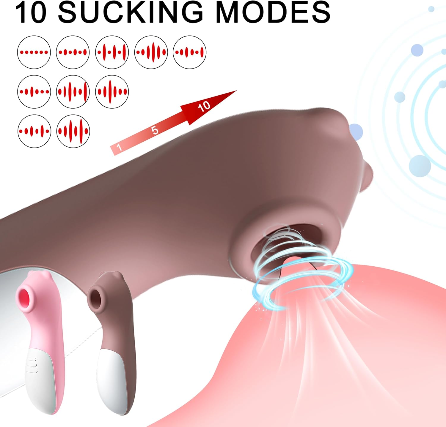 Sucking Vibrator Female Sex Toys, Cute Bear Shape Clitoral Vibrators with 10 Suction Frequency, Powerful Quiet Clitoris Nipple Stimulator Adult Toys for Women Couples (Brown)