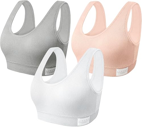 Training Bras for Girls 6-14 Sports Seamless Bra with Removable Padding Bras