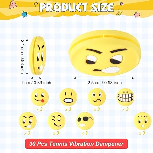 Miniatura 2 de Jexine Amortiguador de vibraciones de tenis de silicona para raquetas de tenis, suministros de tenis lindos para regalo