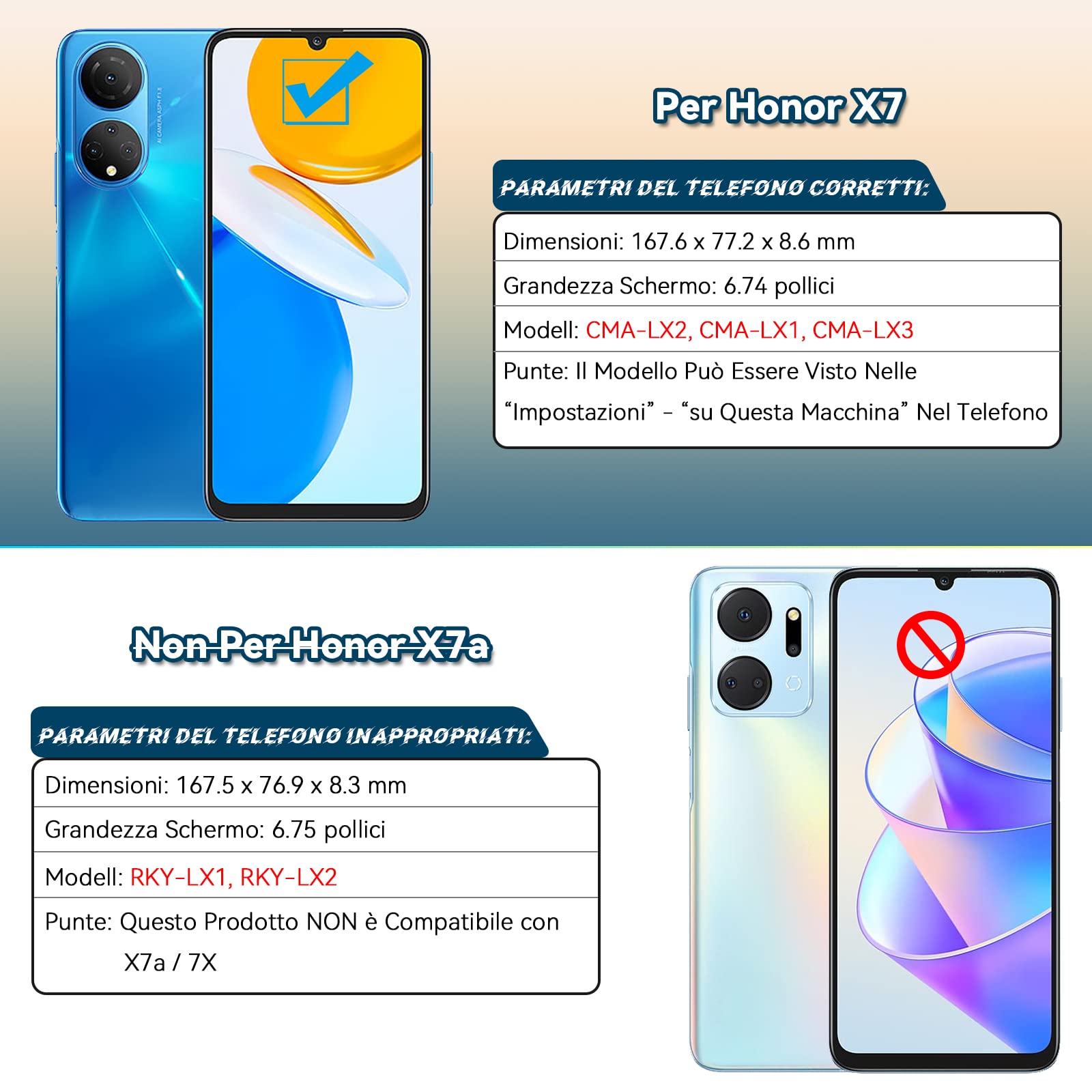 RongZy Schermo LCD per Honor X7 CMA-LX1 LX2 LX3 Sostituzione Display Digitizer Assembly Vetro di Ricambio Touch Screen con Strumenti(6.74",Nero con Cornice)