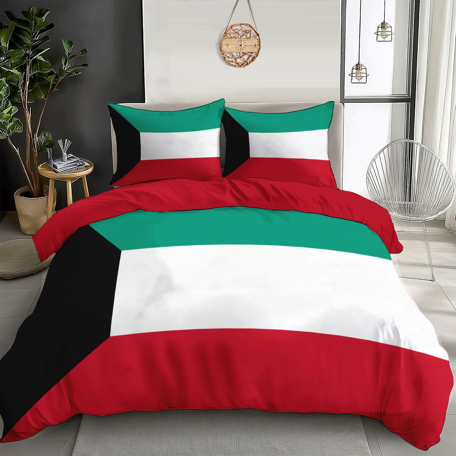 Parure De Lit Avec Housse De Couette Et Taies D'Oreiller Motif